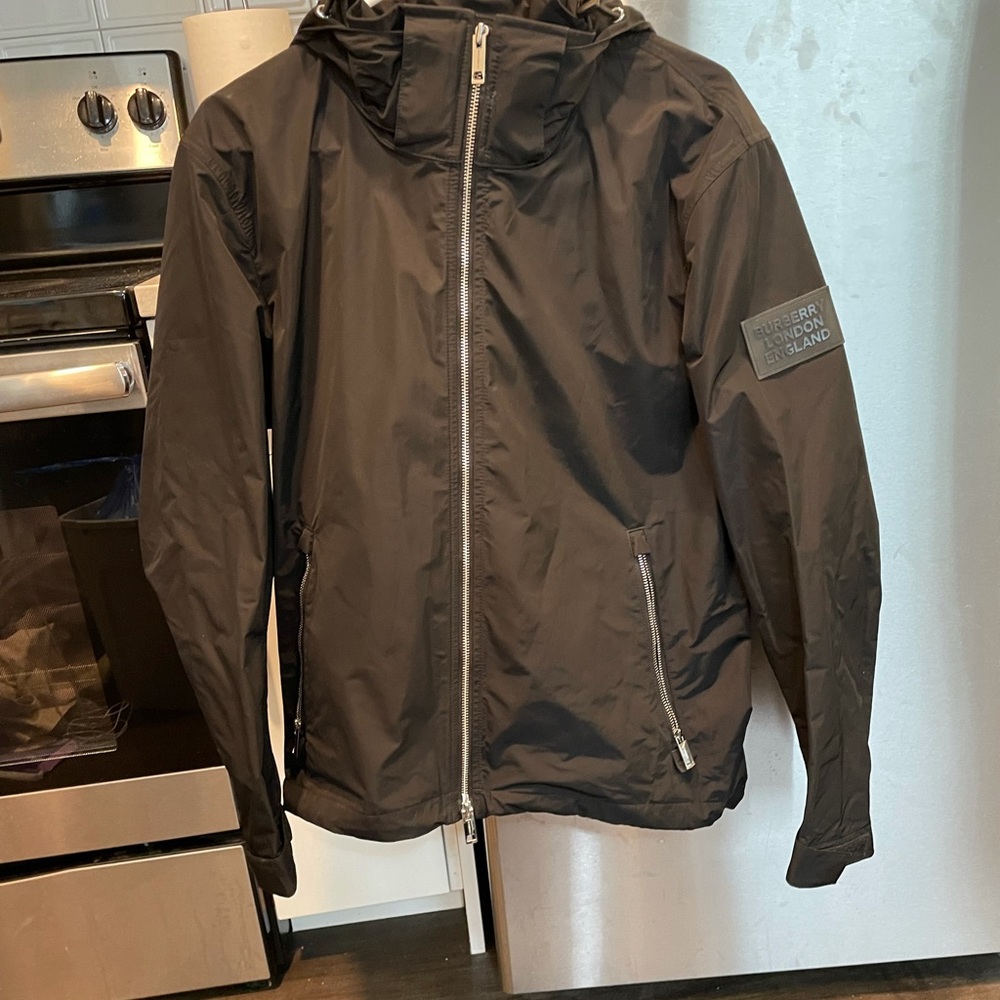 Burberry Hooded Black Jacket Men’s Large Size 50